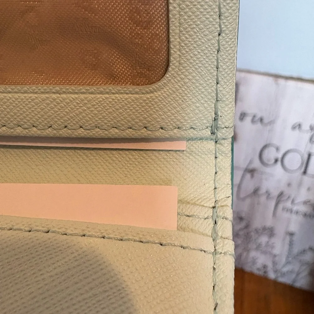 kate spade mint green scallop flap wallet